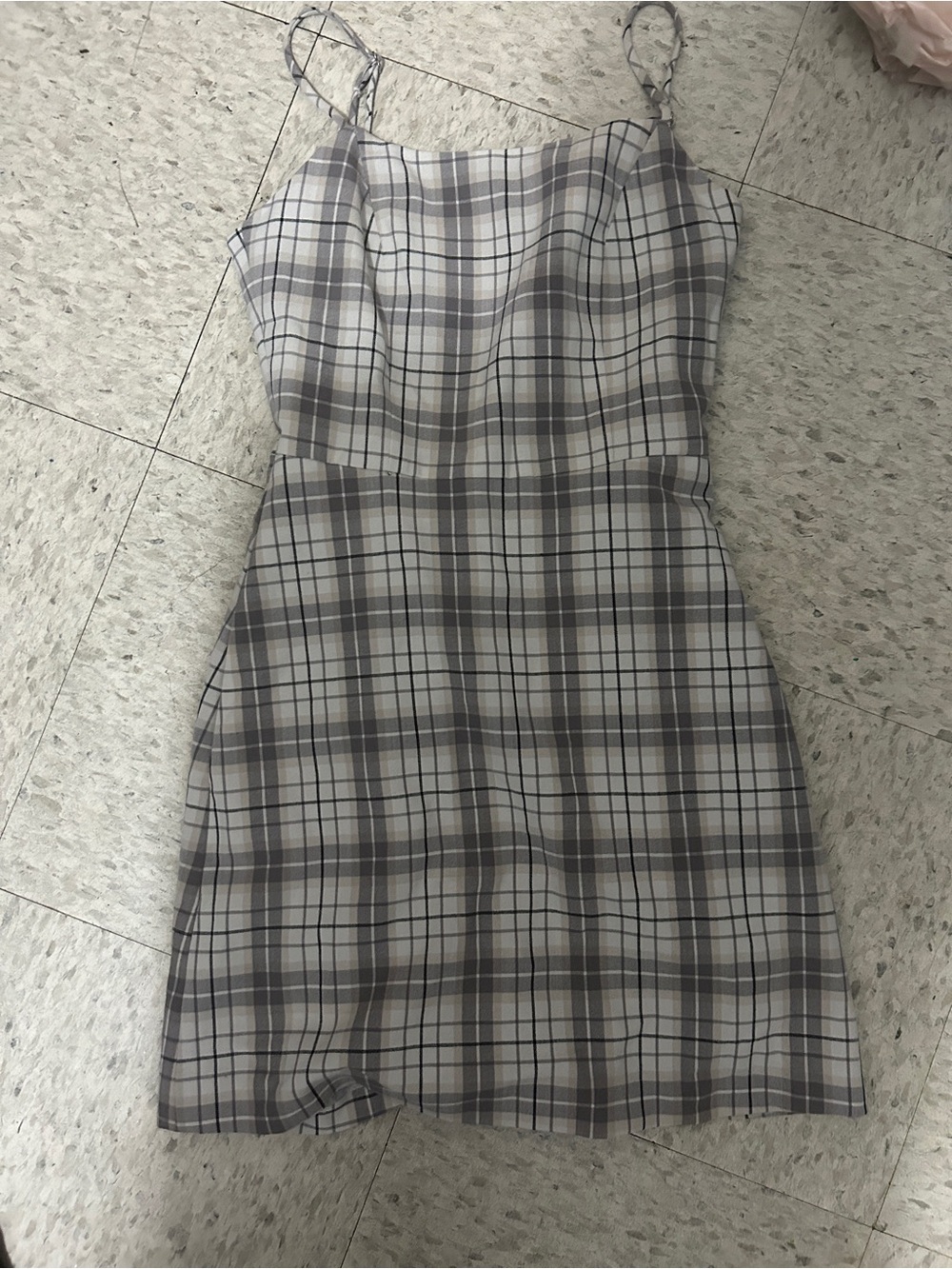 Wilfred Gray Plaid Mini Slip Dress
